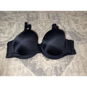 Curvy Couture 1290 Smooth Strapless Multi-Way Uplift‎ Bra Sz 38C Black
